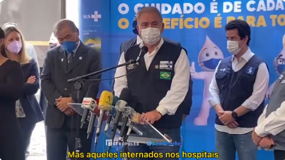 O ministro Marcelo Queiroga, da Saúde, falou sobre a importância da vacinação. Imagem: Reprodução