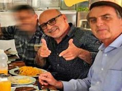 Bolsonaro e Queiroz durante almoço