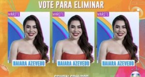 Imagem da Naiara sendo eliminada do BBB