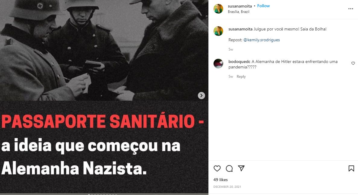 A imagem do Instagram de Susana Moita