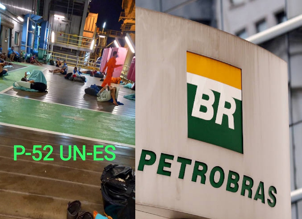 Foto de trabalhadores da Petrobras