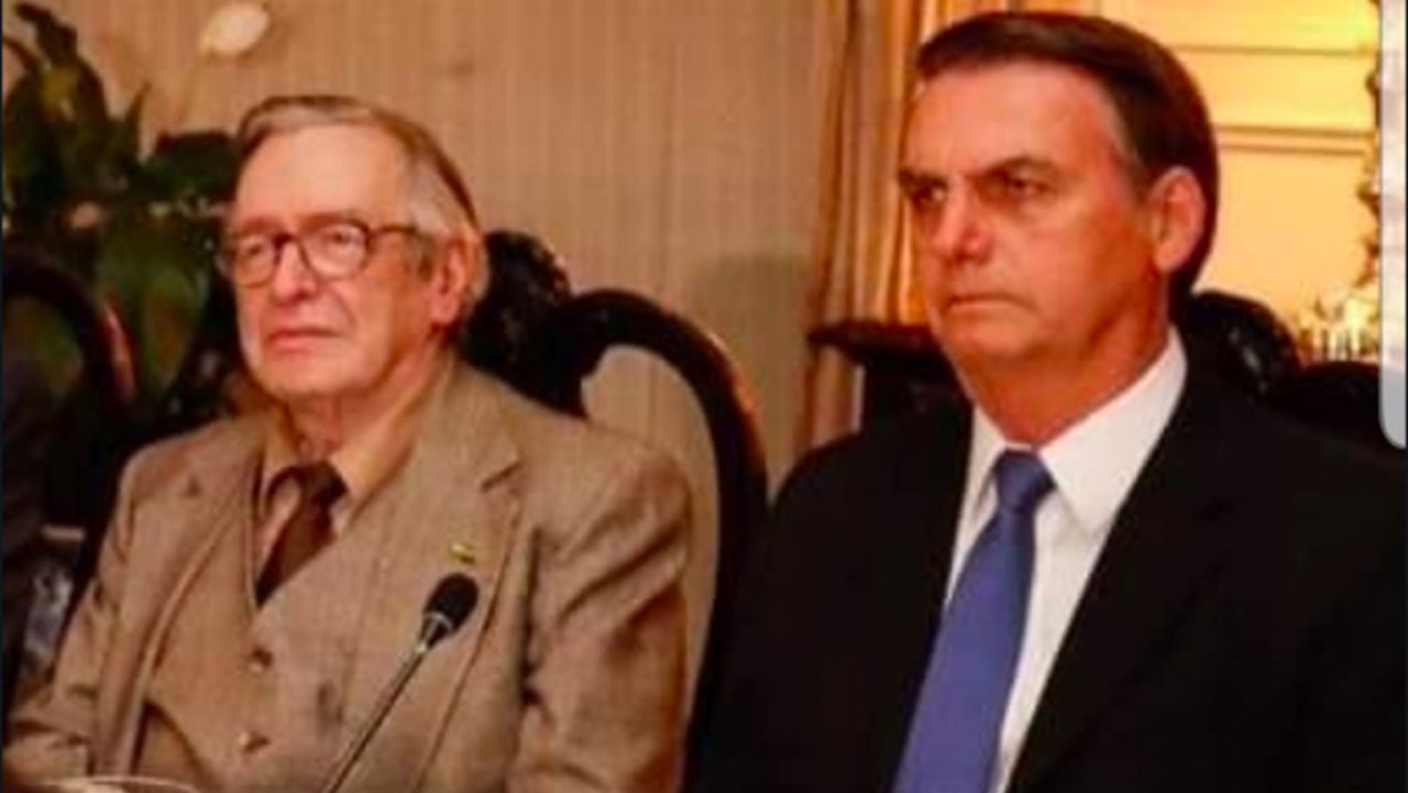 A imagem de Olavo de Carvalho e Bolsonaro