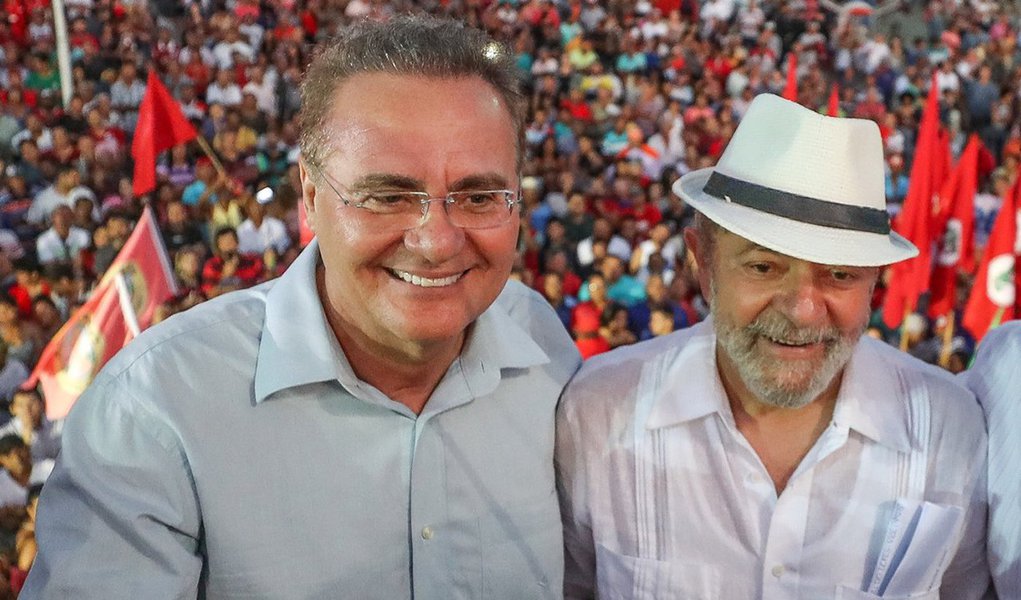 Renan Calheiros (MDB-AL) e Lula (PT). Foto: Paulo Emílio