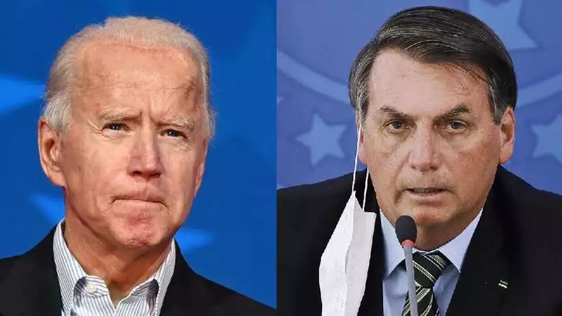 Os presidentes Joe Biden e Jair Bolsonaro 