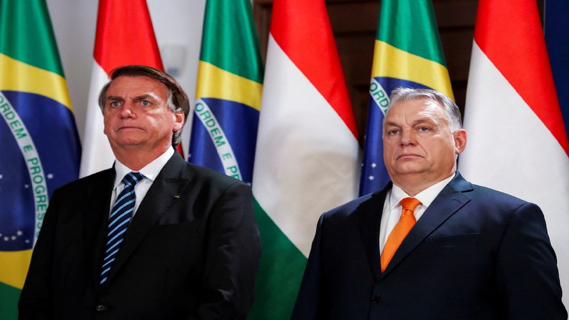 Bolsonaro ao lado de Viktor Óban: mente que Amazônia não é destruída