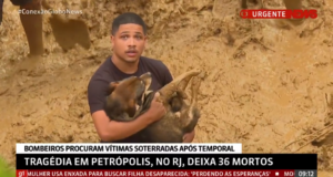 GloboNews cachorro salvo em Petrópolis