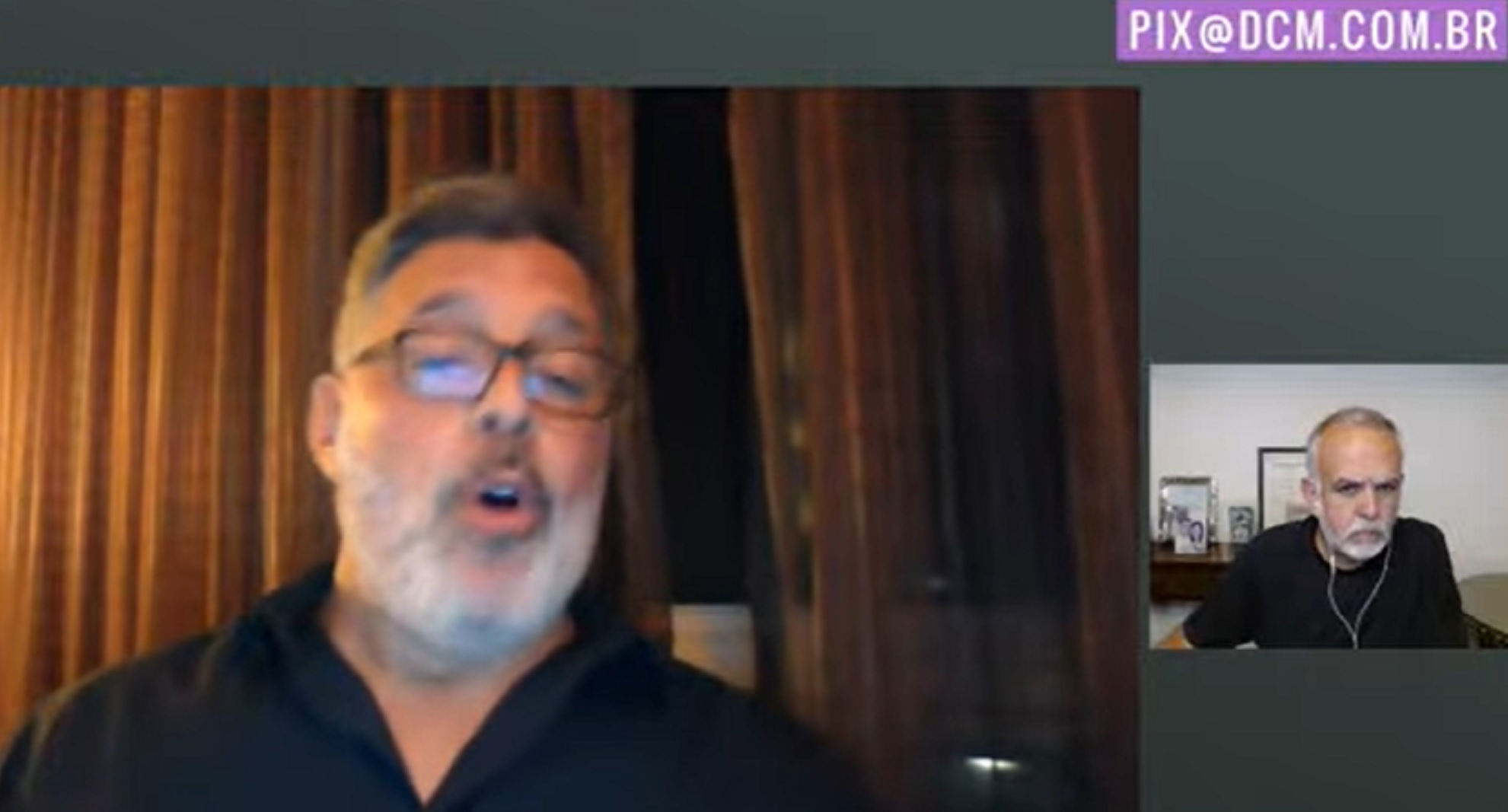 Alexandre Frota e Kiko Nogueira, em papo no YouTube