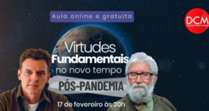 Aula aberta com Leonardo Boff. Capa do YouTube com foto de Eduardo Moreira (à esquerda) e Leonardo Boff (à direita). Os tons estão em azul e vermelho.