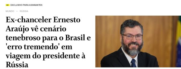 Manchete do jornal O Globo