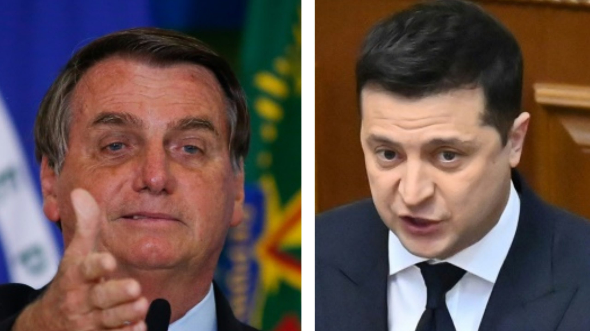 Lenio Streck ironiza crítica de Bolsonaro. Montagem, Bolsonaro à esquerda e Zelensky à direita.