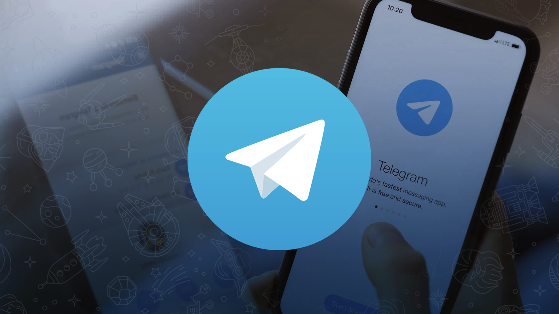Fundador do Telegram recua e diz que não vai restringir canais. Foto da tela do aplicativo em um celular. O símbolo é um avião de papel branco dentro de um círculo azul