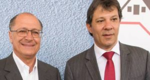 Geraldo Alckmin e Fernando Haddad lado a lado