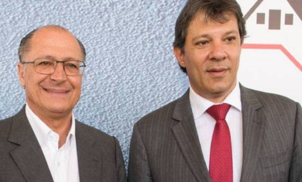 Geraldo Alckmin e Fernando Haddad lado a lado