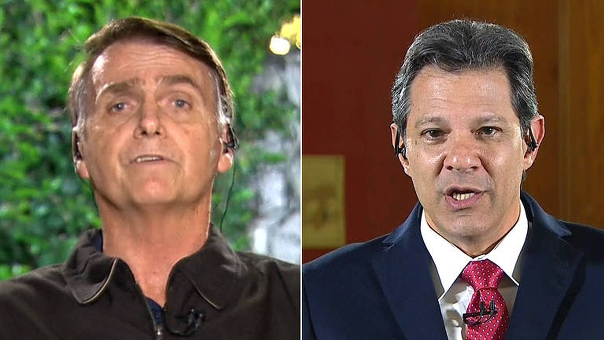 A imagem de Jair Bolsonaro e Fernando Haddad