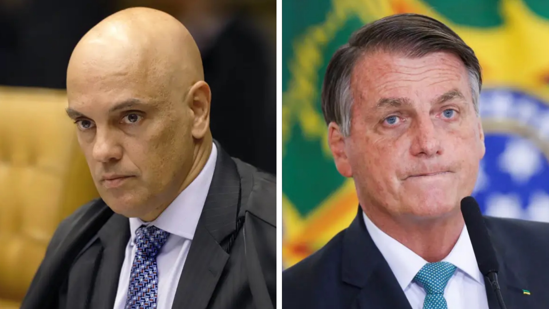 Alexandre de Moraes e Jair Bolsonaro