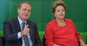Renan Calheiros e Dilma Rousseff