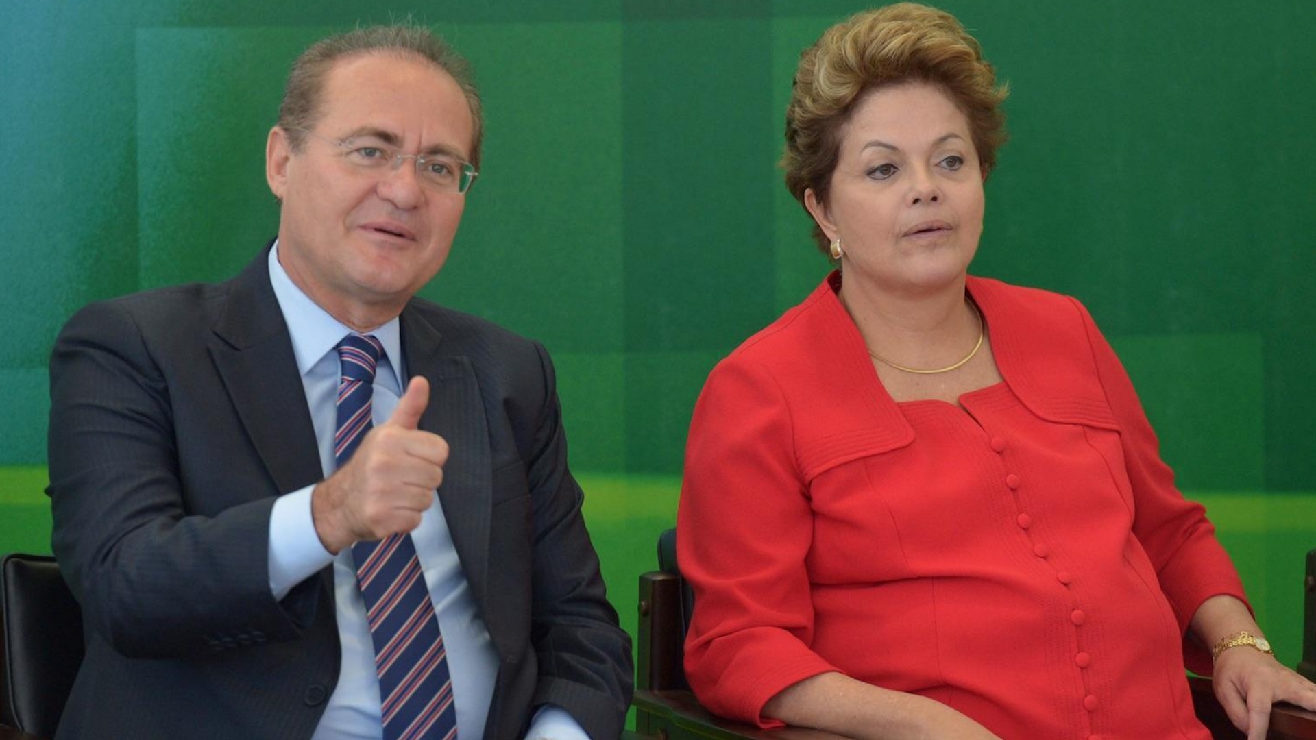 Renan Calheiros e Dilma Rousseff