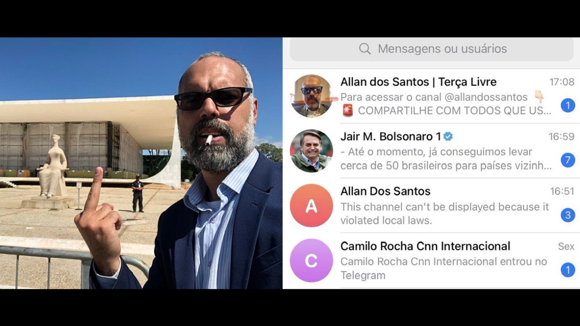 Telegram derruba perfil de Allan dos Santos após decisão de Moraes