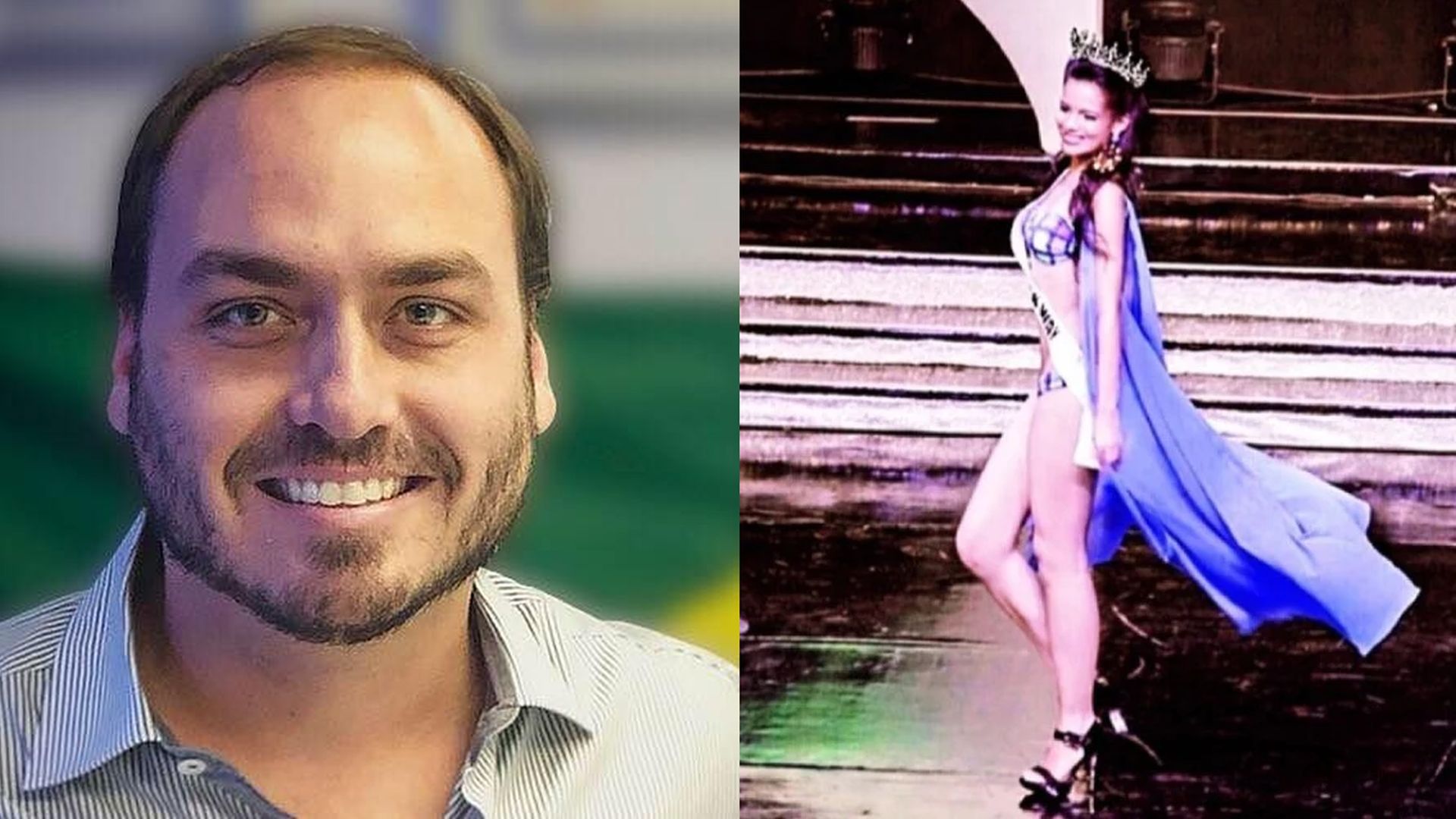 A imagem da Miss e o Carlos Bolsonaro
