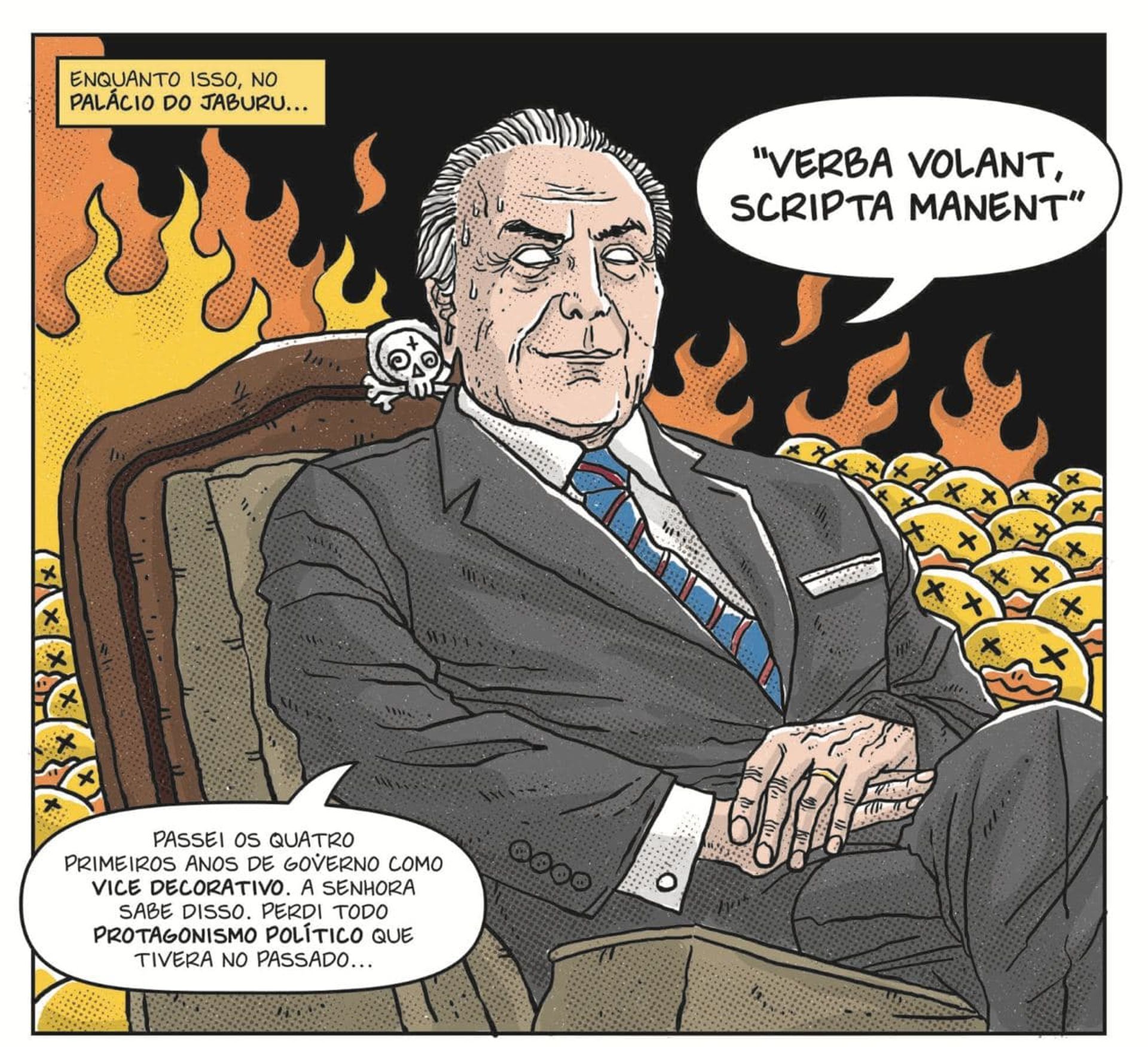 A imagem de Temer nos quadrinhos de Lula