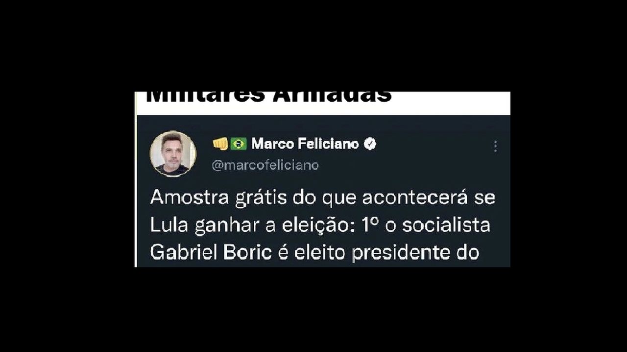 A imagem do tuíte de Marco Feliciano