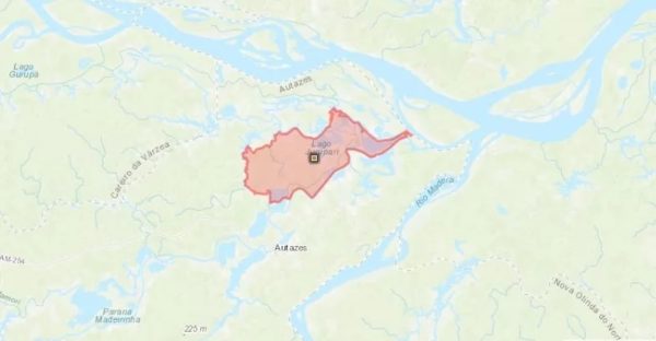 Mapa com terra indígena