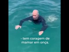 Ciro posta VÍDEO nadando com tubarão: "Aqui tem coragem de mamar em onça”