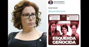 Postagem de Carla Zambelli retrata Sâmia Bomfim, Talíria Petrone e Manuela dÁvila com chifres e olhares diabólicos