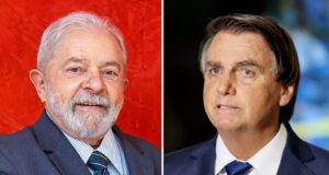 Lula e Jair Bolsonaro em tela dividida