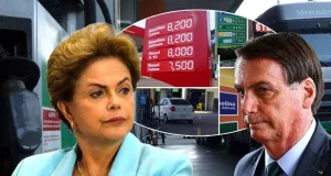 Montagem de Dilma, Bolsonaro e Petrobras