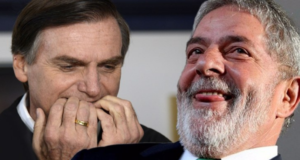 Bolsonaro e Lula em tela dividida