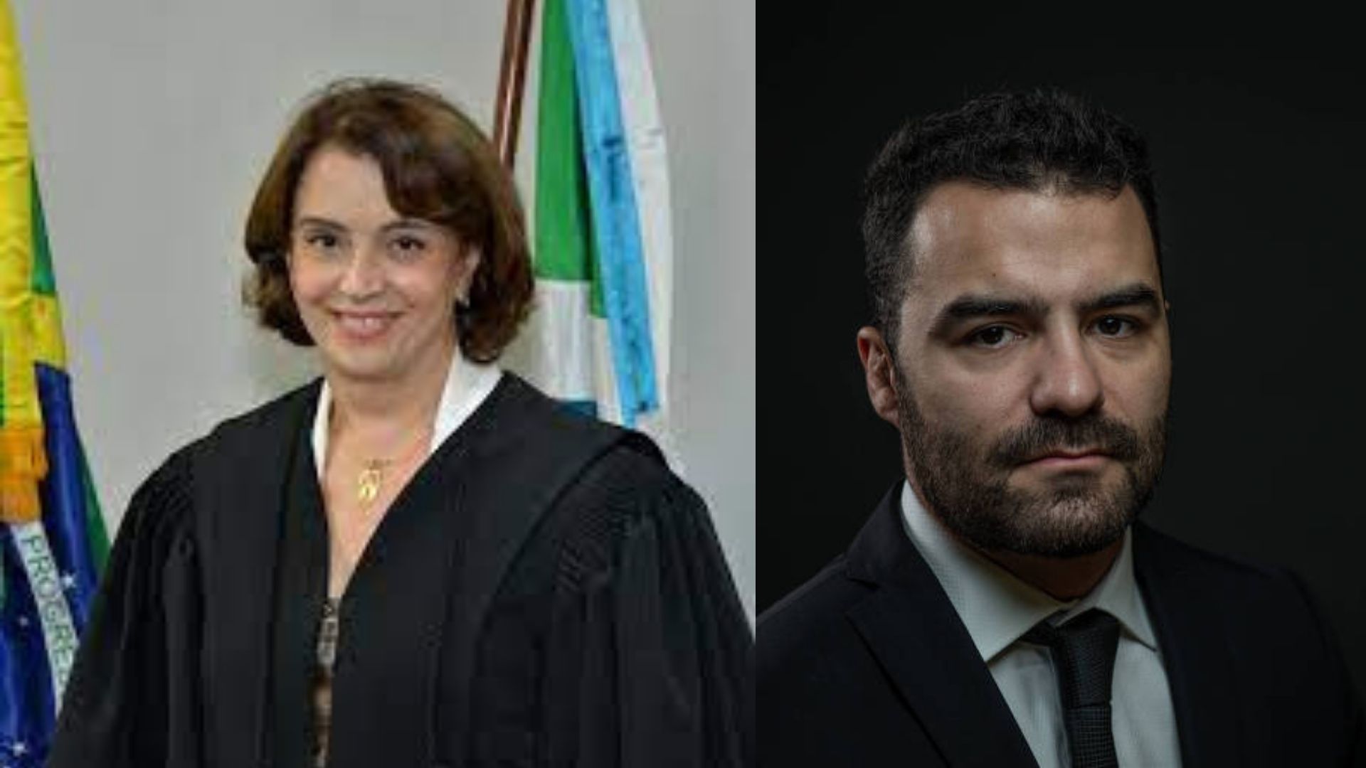 tela dividida com Mamãe Falei e presidente do TRF