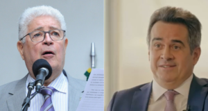 Montagem com Roberto Requião e Ciro Nogueira lado a lado.