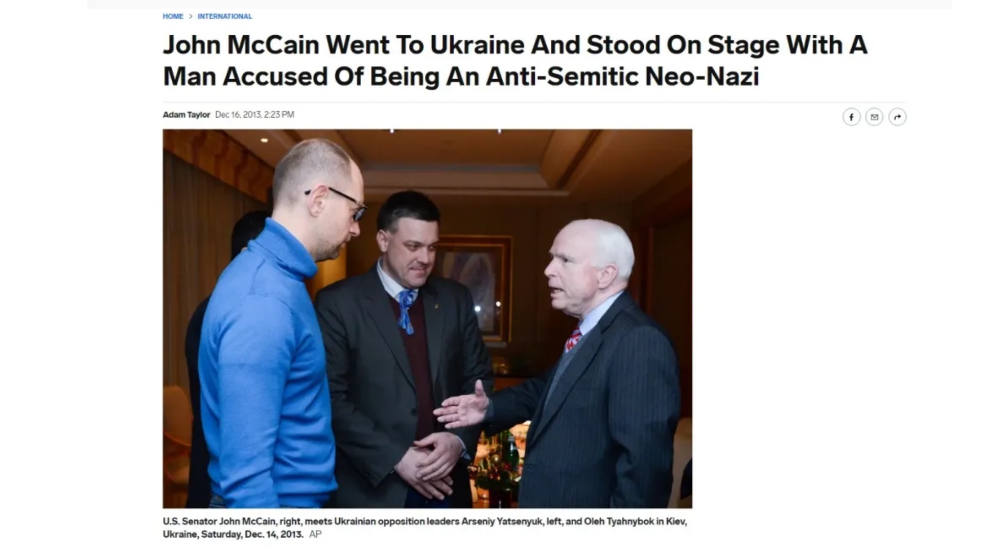 Matéria do Insider sobre John McCain na Ucrânia