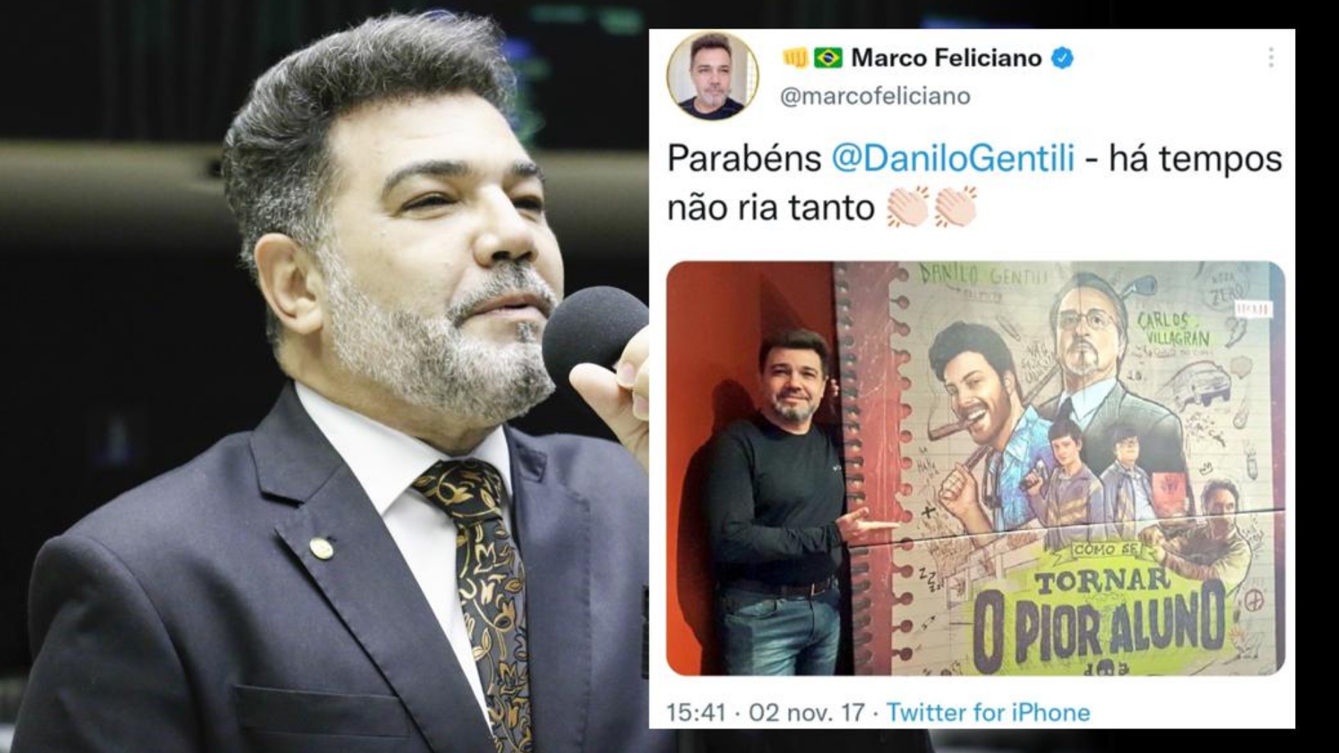 Marco Feliciano elogiando filme de Danilo Gentili