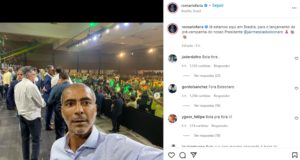Romário faz campanha antecipada para Bolsonaro