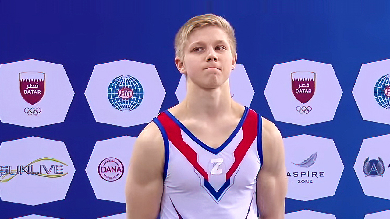Ivan Kuliak, atleta russo, no pódio