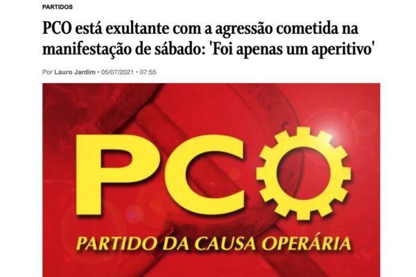 Reportagem do jornal O Globo sobre agressão do PCO