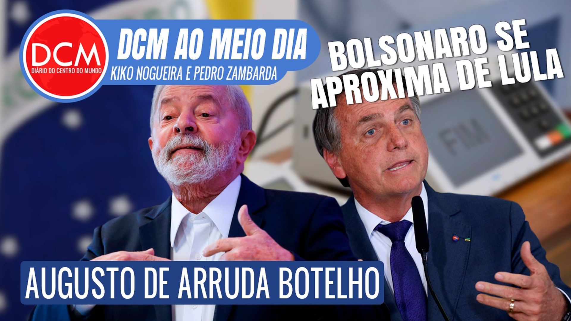 DCM Ao Meio-Dia: Bolsonaro diminui distância de Lula em nova pesquisa: essa é a guerra