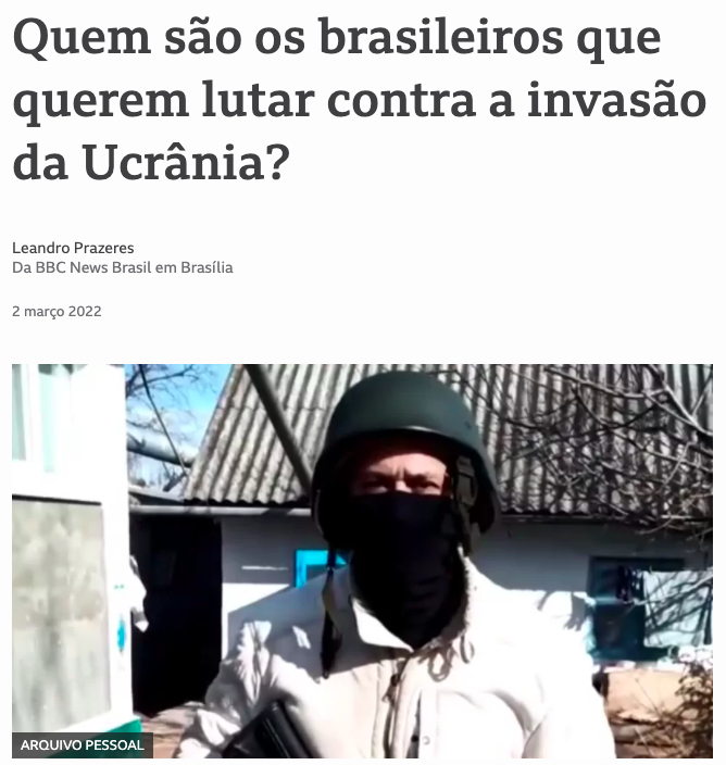 Matéria da BBC sobre a guerra