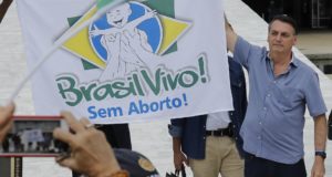 Bolsonaro em ato contra aborto