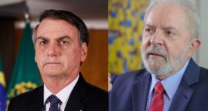 Bolsonaro e Lula lado a lado, em montagem.