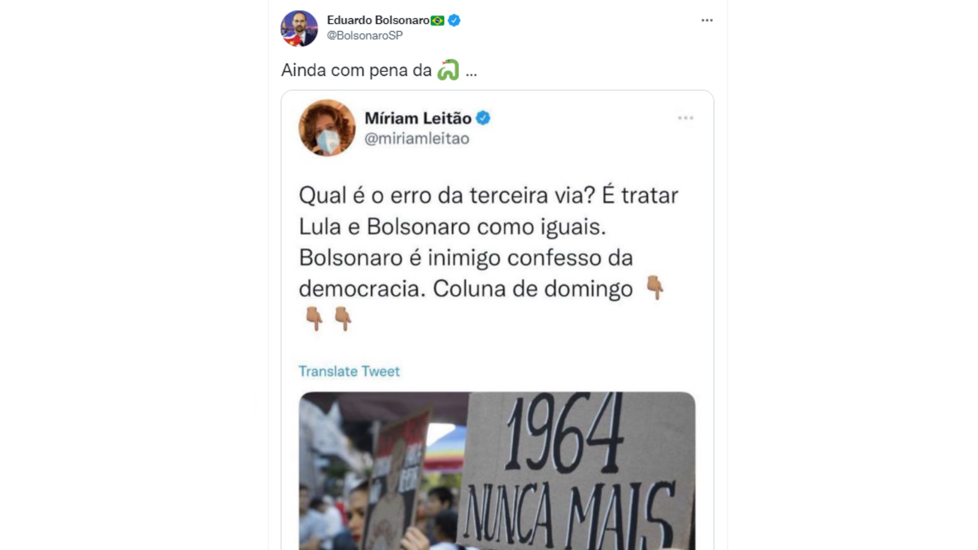 Twitter de Eduardo Bolsonaro