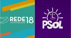 Foto das logos do PSOL e da Rede em uma montagem.