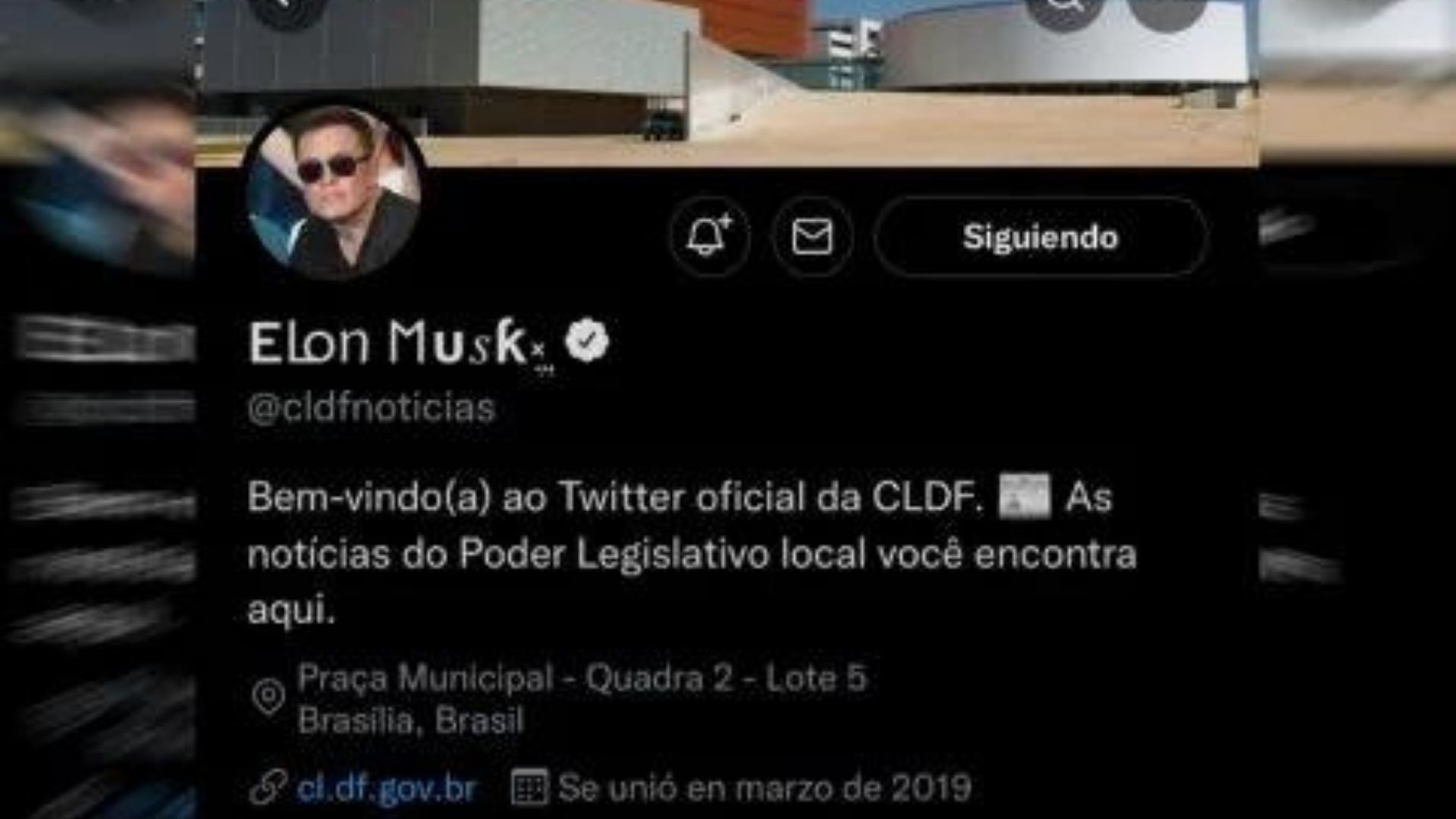 Foto do perfil do Twitter invadido com o nome de "Elon Musk"