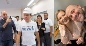 O publicitário Daniel Braga e seus amigos Doria e Joice Hasselmann