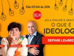 Aula gratuita com Marilena Chaui - O que é ideologia? Foto da capa do Youtube com Mairilena Chauí, Jessé Souza, Eduardo Moreira e as informações sobre data e hora.