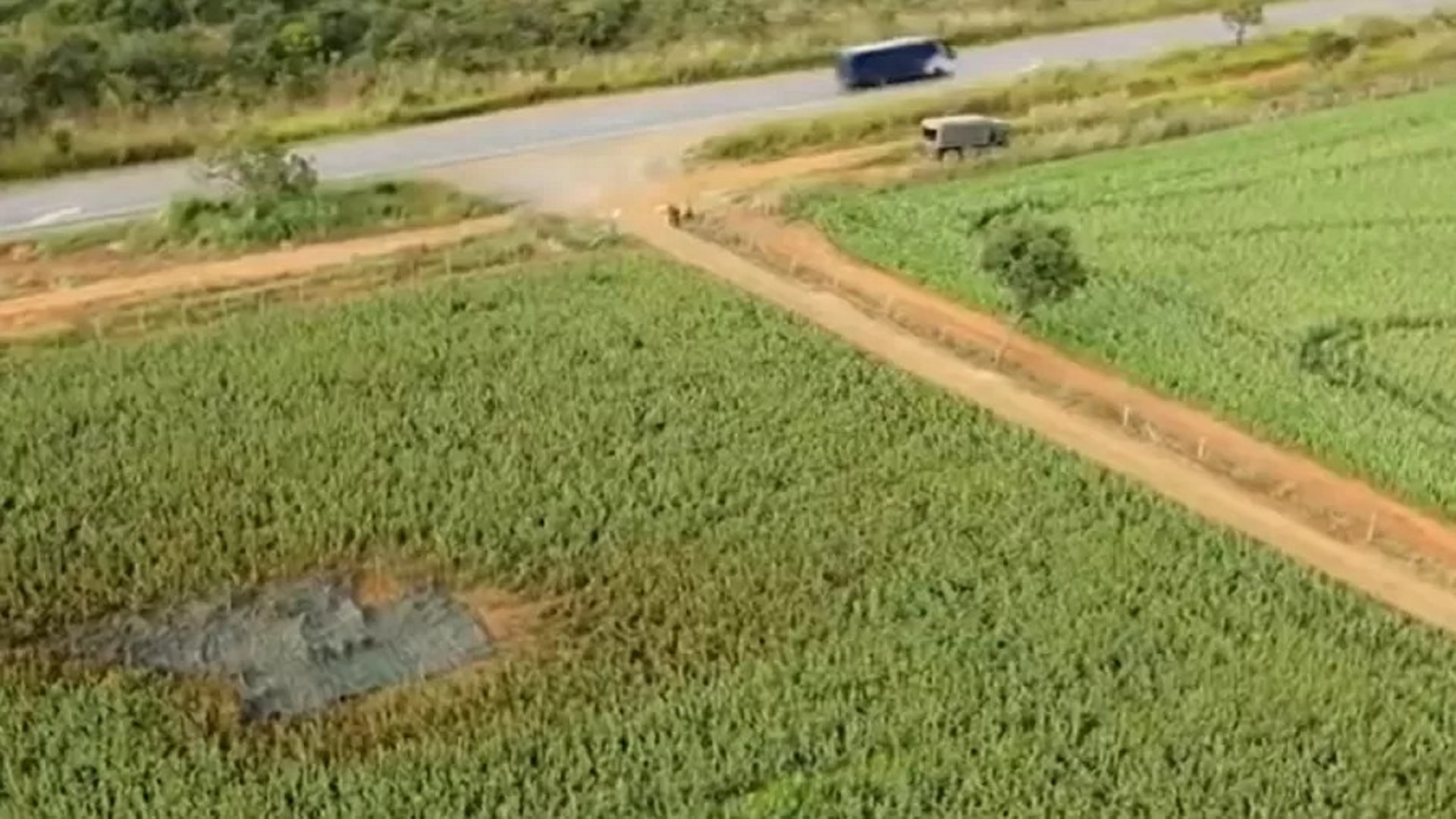 Trabalhador leva susto ao ver foguete do Exército em plantação