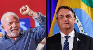 Montagem de fotos de Lula e Jair Bolsonaro