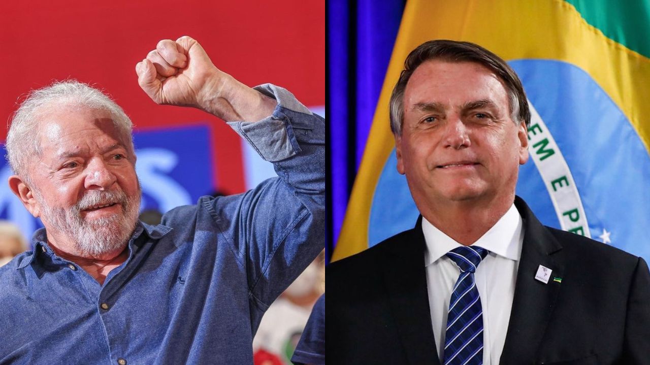 Montagem de fotos de Lula e Jair Bolsonaro